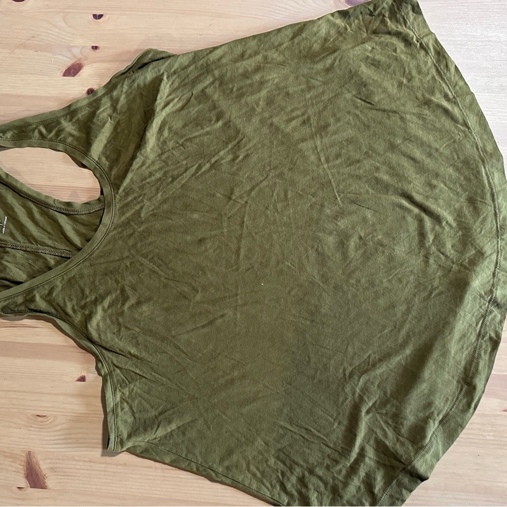Old Navy Asymmetrical Green Tank Top Relaxed Fit